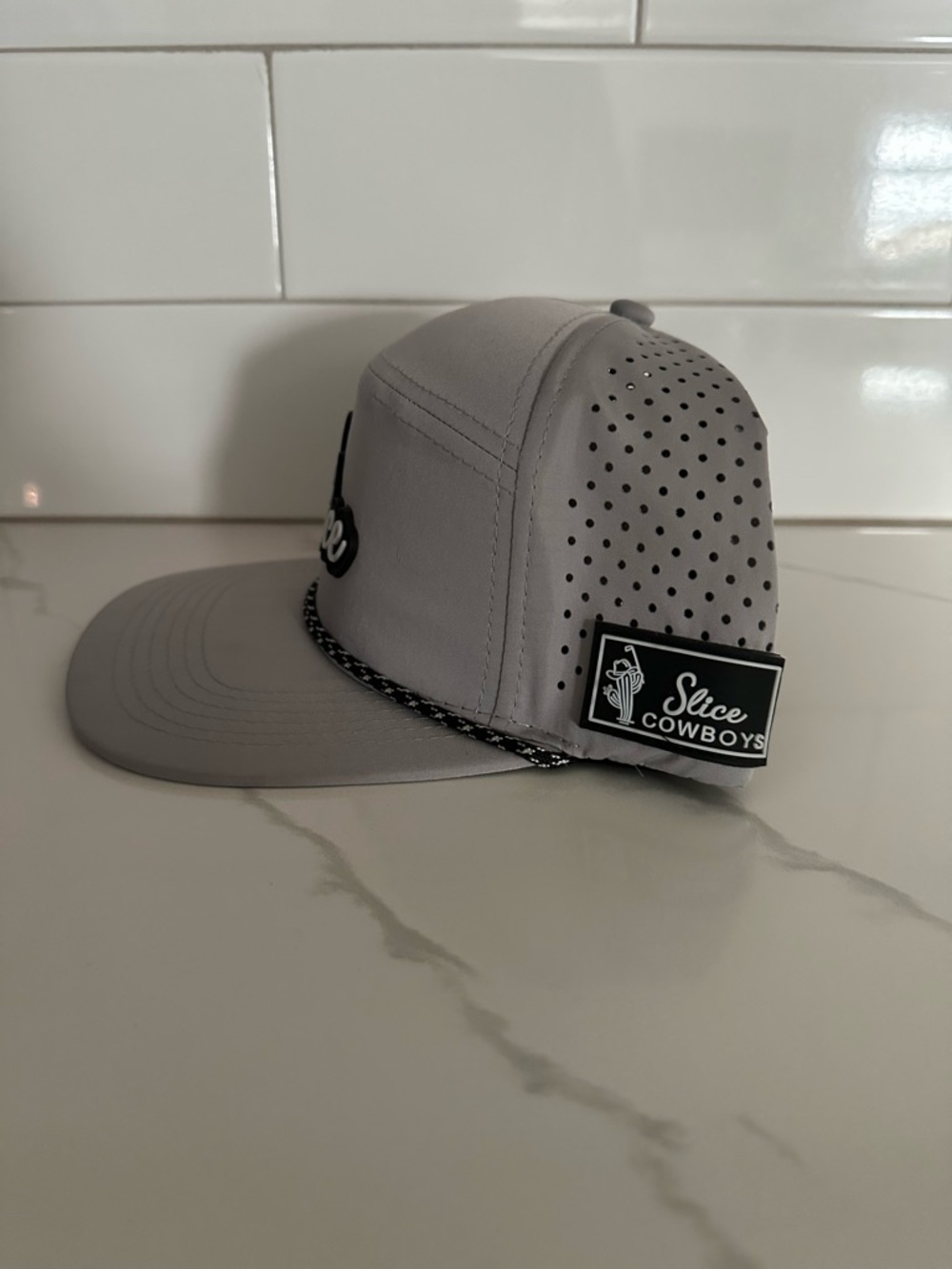 Gray Rope-Trim Snapback Cap - Picture 2 of 3